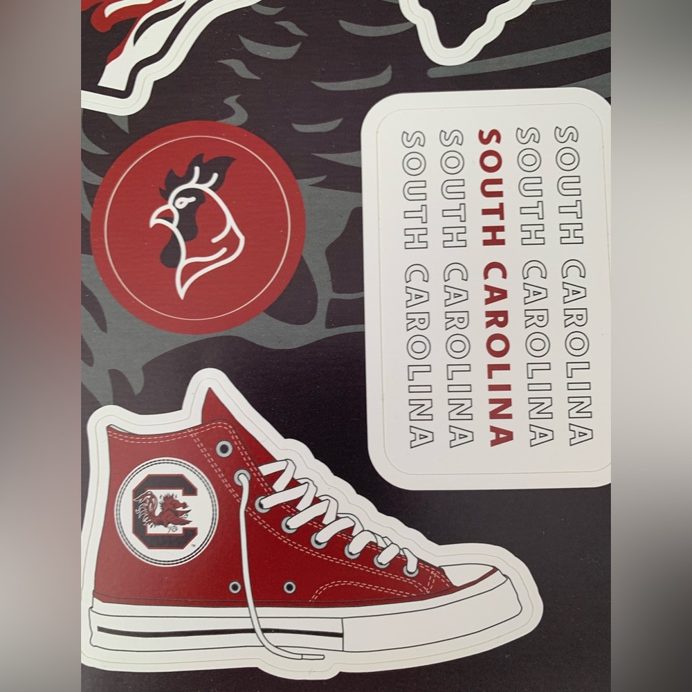 South Carolina Gamecocks 10 Stickers Decal USC Red Black Laptop Car Water Bottle - Picture 5 of 10
